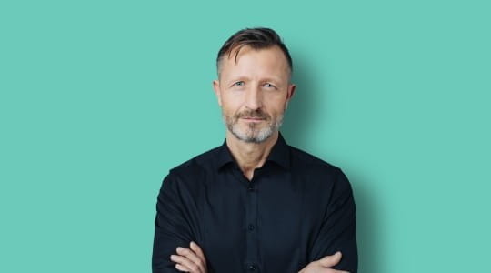 Man in a dark shirt