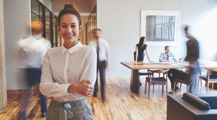 Image of young woman in an office