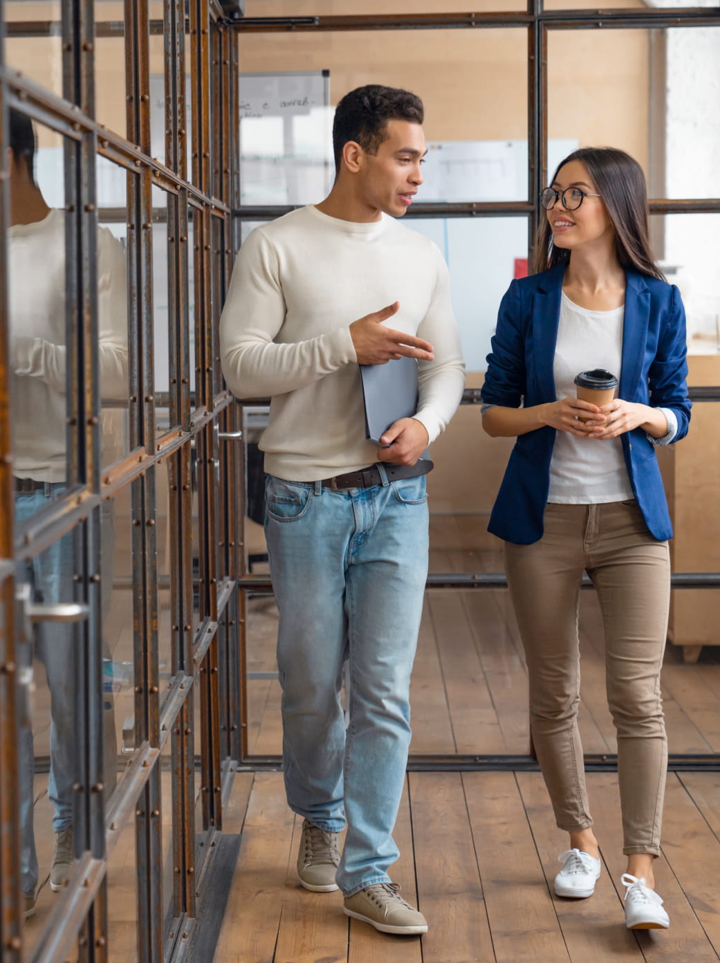 Two students in conversation